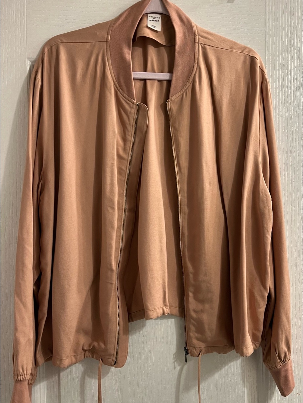 Melrose and Market Lightweight Bomber Jacket in Blush Tan